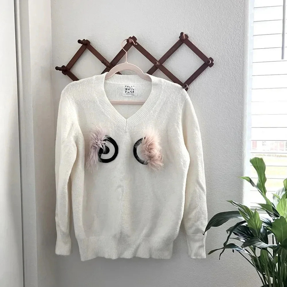 JC‎ Crew White Wool Blend Sweater Small
